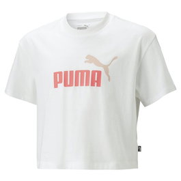 Camiseta de Manga Corta Infantil Puma Logo Cropped Blanco