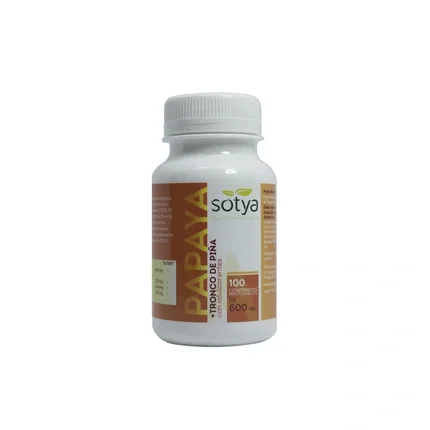 SOTYA Papaya y Tronco de Piña 600mg 100 Comprimidos Masticables