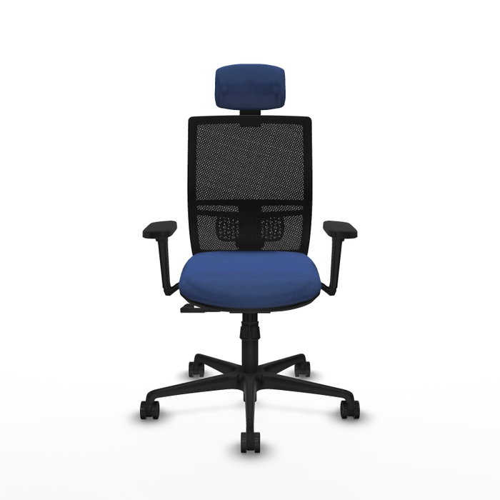 PIQUERAS Y CRESPO Silla de oficina Yunquera con mecanismo Sincro, Azul marino y Negro