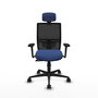 PIQUERAS Y CRESPO Silla de oficina Yunquera con mecanismo Sincro, Azul marino y Negro