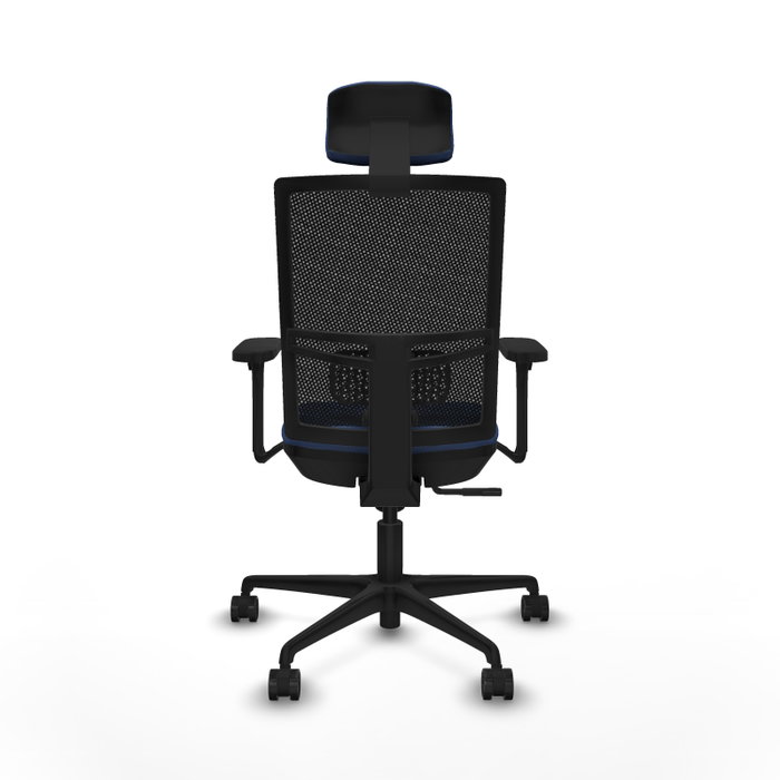 PIQUERAS Y CRESPO Silla de oficina Yunquera con mecanismo Sincro, Azul marino y Negro