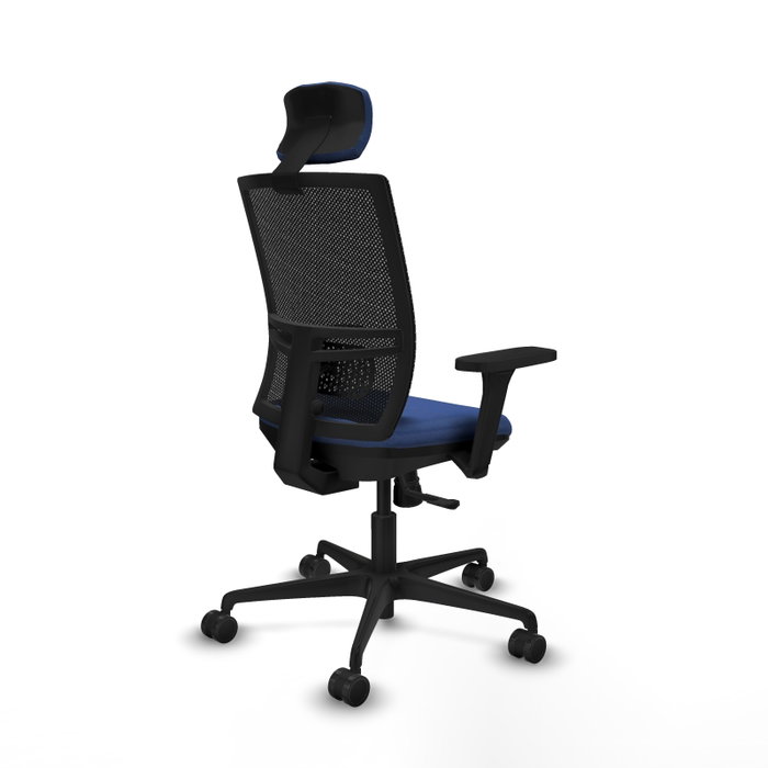 PIQUERAS Y CRESPO Silla de oficina Yunquera con mecanismo Sincro, Azul marino y Negro