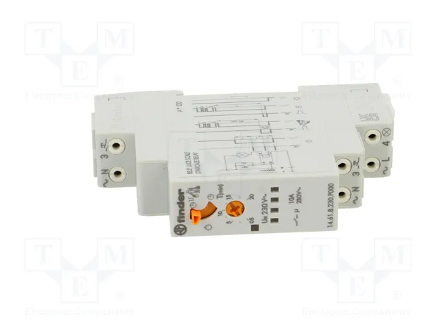 Finder 14618230P000 Interruptor de escalera con terminales Push In