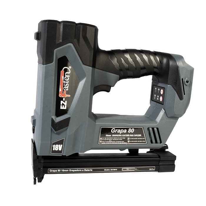 EZ-FASTEN Grapadora Inalámbrica para Tapicería y Montaje 18V, Grapa 80 (6-16 mm), Motor Sin Escobillas, Hasta 4000 Grapas/Carga, BAT8016