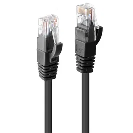 Lindy Cable de Red 48076 0.5 m Cat6 U/UTP (UTP) RJ-45 Macho - Negro - Conector Blindado - Plug & Play