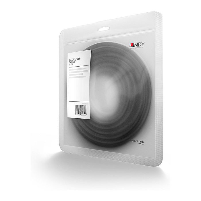 LINDY Cable de red Cat6 UTP 0.5m Negro con conectores RJ-45 Macho para 10/100/1000Base-T(X) | Referencia 48076