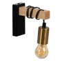 Ixia Aplique de pared Negro-Natural Metal-Madera 15 x 5 x 12 cm