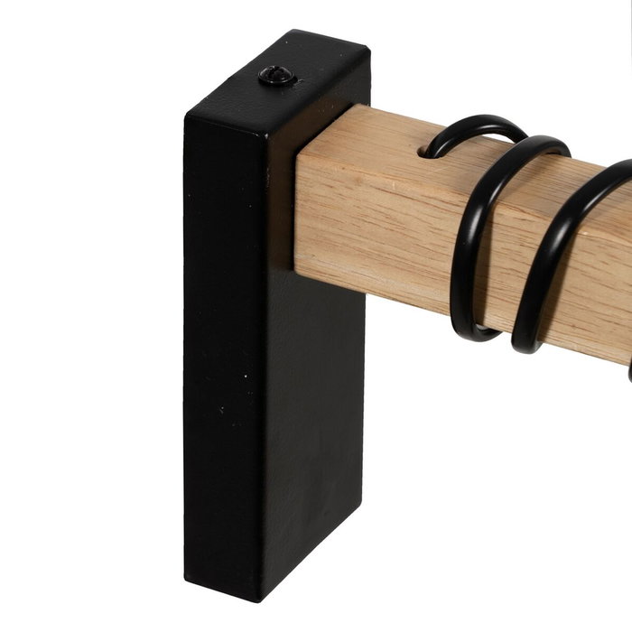 Ixia Aplique de pared Negro-Natural Metal-Madera 15 x 5 x 12 cm