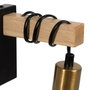 Ixia Aplique de pared Negro-Natural Metal-Madera 15 x 5 x 12 cm