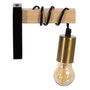 Ixia Aplique de pared Negro-Natural Metal-Madera 15 x 5 x 12 cm