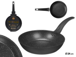 KINVARA Sartén de Aluminio Antiadherente de 24 cm, Negro