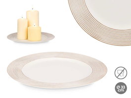 Giftdecor Portavelas Círculos Blanco Envejecido 33 cm (Set de 24)