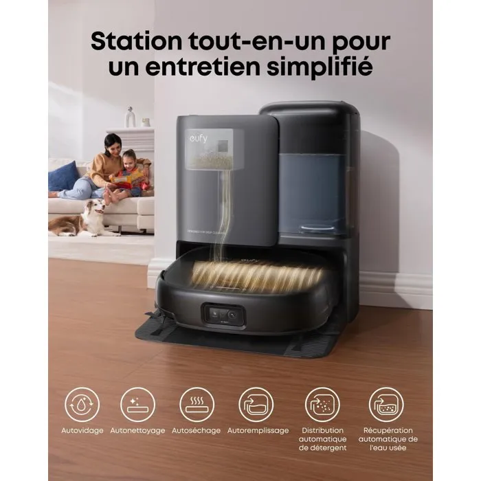 Eufy Omni E25 Robot Aspirador y Fregador HydroJet 20.000 Pa Cepillos DuoSpiral Base Todo en Uno AABHO17964 Eufy Omni E25 Robot Aspirador y Fregador HydroJet 20.000 Pa Cepillos DuoSpiral Base Todo en Uno AABHO17964