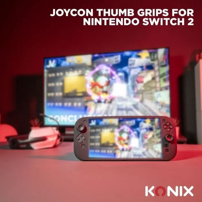Konix Reposapulgares Joysticks Nintendo Switch 2 Joy-Con Pack 8 Altura Ajustable Negro 3328170304306