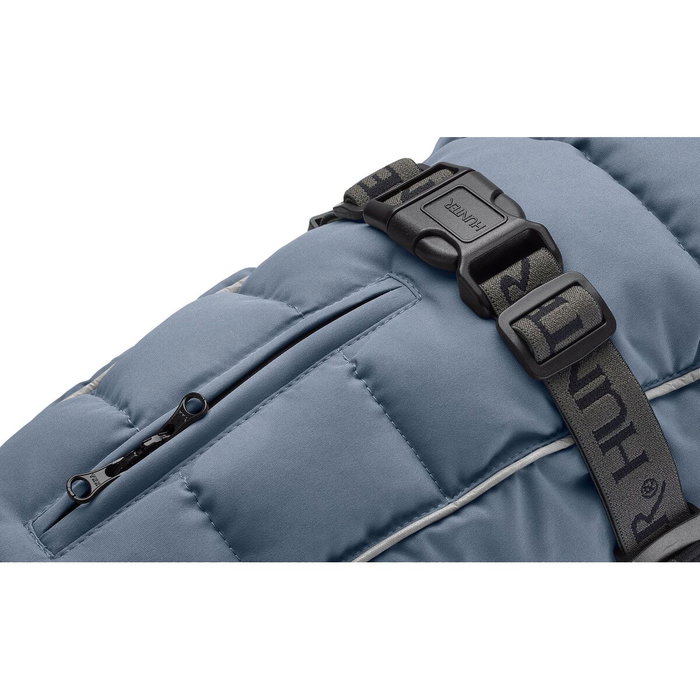 Hunter Abrigo para Perros Paxson Impermeable y Acolchado con Ribetes Reflectantes, Ajustable, Talla 30 cm, Azul