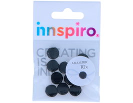 Innspiro Tope ajustador negro silicona para cordon elástico 1cm (10 unidades)