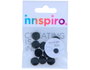Innspiro Tope ajustador negro silicona para cordon elástico 1cm (10 unidades)