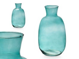 Giftdecor Jarrón de Cristal Cuello Turquesa 36cm