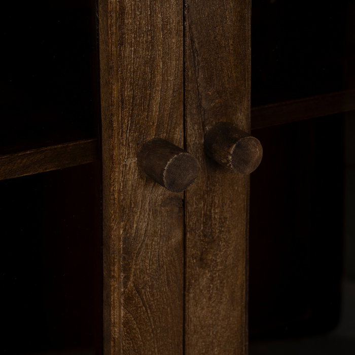 Vitrina Marrón Madera de Mango Salón 80 X 40 X 140 cm