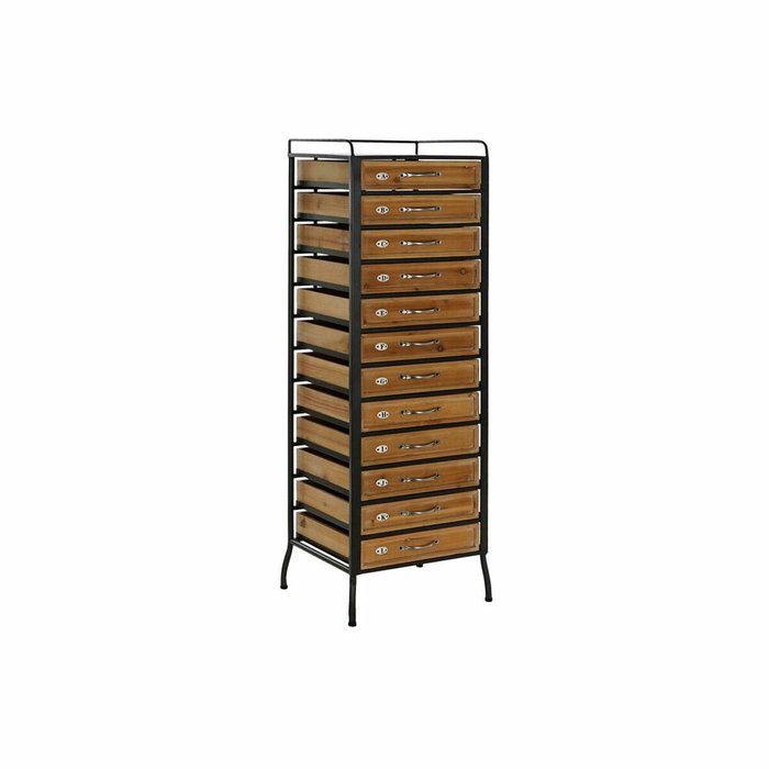 DKD Home Decor Cajonera Abeto y Hierro 40x33x122 Negro
