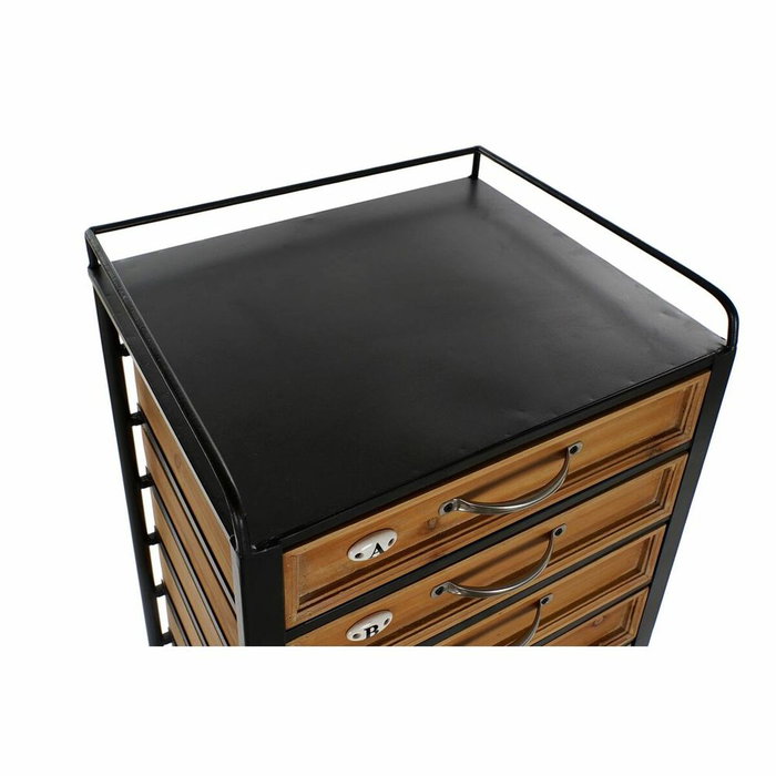 DKD Home Decor Cajonera Abeto y Hierro 40x33x122 Negro