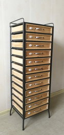 DKD Home Decor Cajonera Abeto y Hierro 40x33x122 Negro