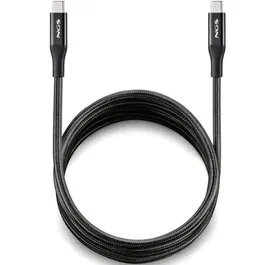 NGS KNOT 240W-2 Cable USB 4.0 Tipo-C Macho a USB Tipo-C Macho, Carga Rápida Hasta 240W, Transferencia 40Gbps, 2 Metros, Negro