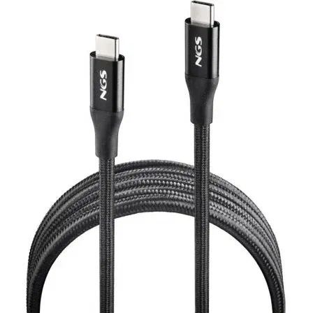 NGS KNOT 240W-2 Cable USB 4.0 Tipo-C Macho a USB Tipo-C Macho, Carga Rápida Hasta 240W, Transferencia 40Gbps, 2 Metros, Negro NGS KNOT 240W-2 Cable USB 4.0 Tipo-C Macho a USB Tipo-C Macho, Carga Rápida Hasta 240W, Transferencia 40Gbps, 2 Metros, Negro