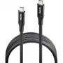 NGS KNOT 240W-2 Cable USB 4.0 Tipo-C Macho a USB Tipo-C Macho, Carga Rápida Hasta 240W, Transferencia 40Gbps, 2 Metros, Negro