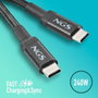 NGS Cable USB-C a USB-C KNOT 240W-2 de 2m Negro