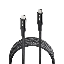 NGS KNOT Cable USB-C a USB-C 2m, USB 4.0, Carga Rápida 240W, Transferencia Datos 40Gbps, Negro
