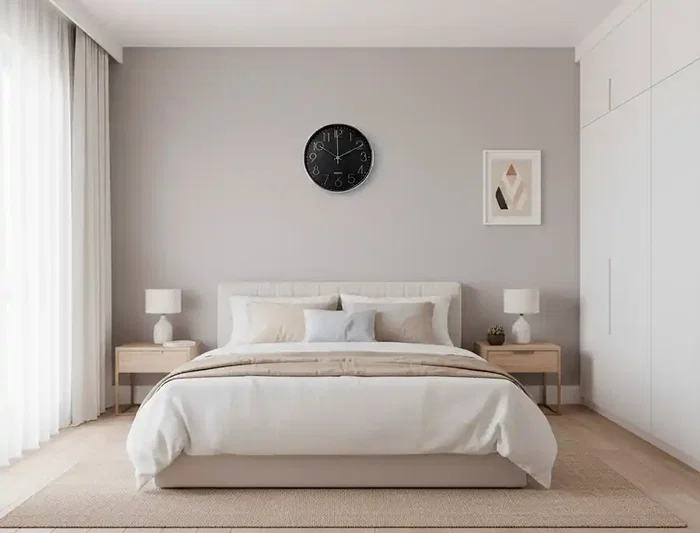 Q-connect Reloj de Pared Analógico Plateado Silencioso 305x305x40mm