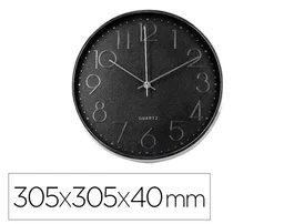 Q-connect Reloj de Pared Analógico Plateado Silencioso 305x305x40mm