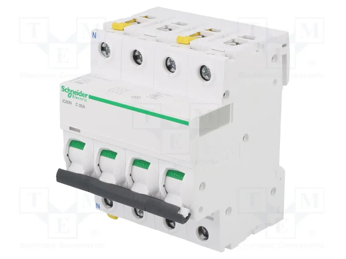 SCHNEIDER ELECTRIC Interruptor magnetotérmico ACTI9 iC60N 20A 3+N 6kA SCHNEIDER ELECTRIC Interruptor magnetotérmico ACTI9 iC60N 20A 3+N 6kA