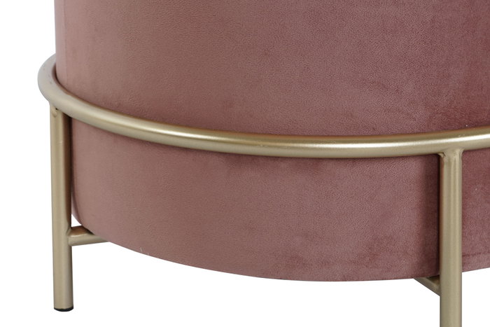 DKD Home Decor Reposapiés de Terciopelo Rosa y Dorado DKD Home Decor Reposapiés de Terciopelo Rosa y Dorado