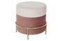 DKD Home Decor Reposapiés de Terciopelo Rosa y Dorado
