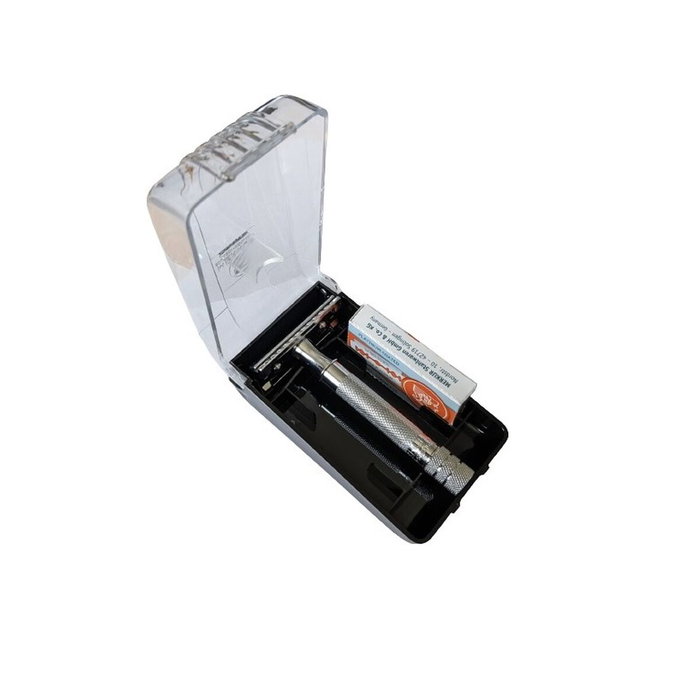 Merkur Navaja con Peine Recto, Mango Corto y Set de 10 Cuchillas Merkur Navaja con Peine Recto, Mango Corto y Set de 10 Cuchillas