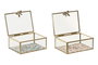 DKD Home Decor Joyero Shabby Beige Verde 11 x 6 x 14 cm (4 Unidades)