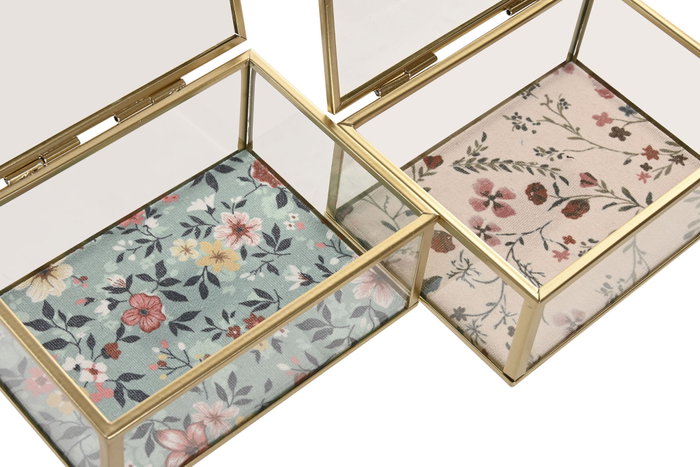 DKD Home Decor Joyero Shabby Beige Verde 11 x 6 x 14 cm (4 Unidades)