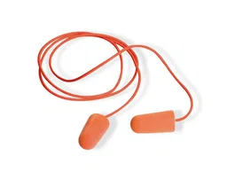 Safetop Pinkie Tapones auditivos de espuma con cordón, naranja, 200 pares