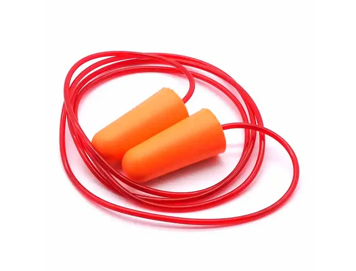 Safetop Pinkie Tapones auditivos de espuma con cordón, naranja, 200 pares