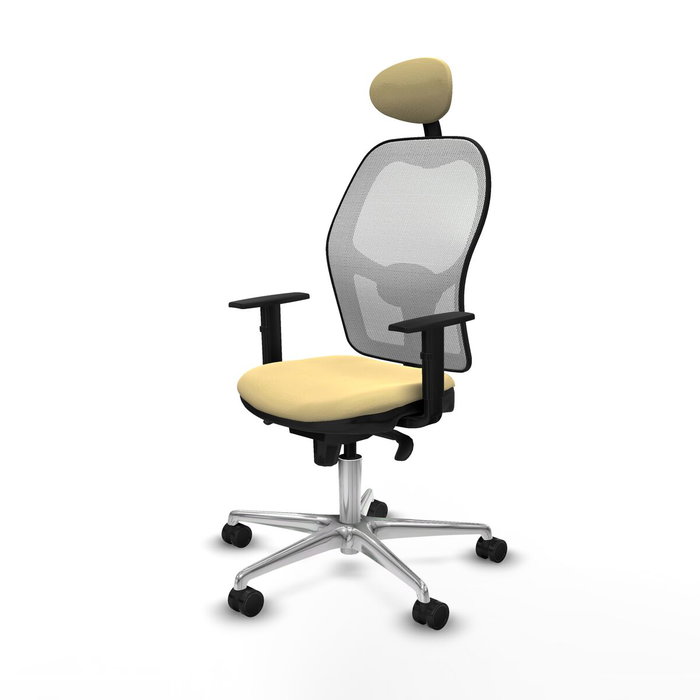 PIQUERAS Y CRESPO Silla de oficina Jorquera, mecanismo Sincro, Crema/Blanco PIQUERAS Y CRESPO Silla de oficina Jorquera, mecanismo Sincro, Crema/Blanco
