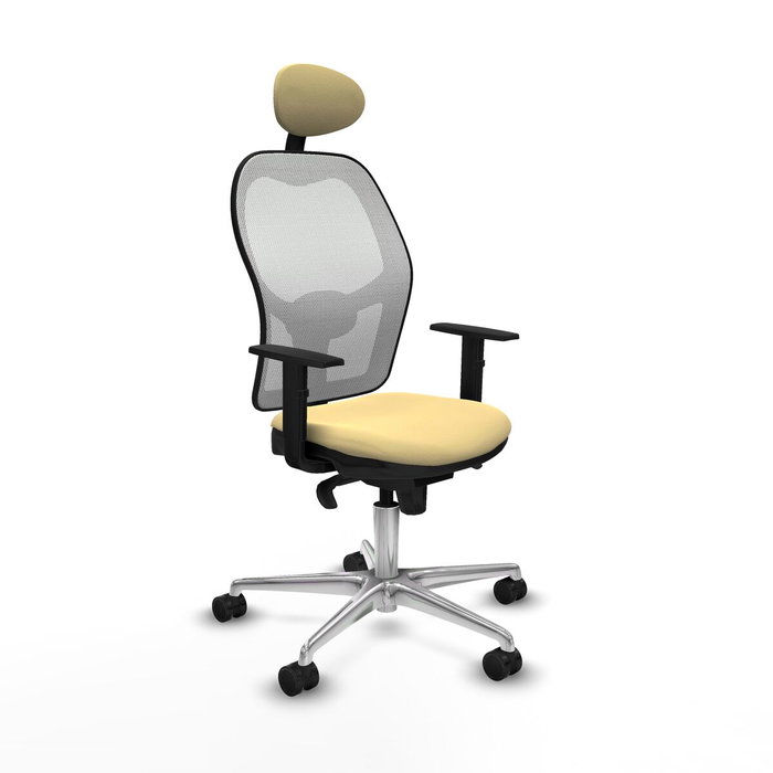 PIQUERAS Y CRESPO Silla de oficina Jorquera, mecanismo Sincro, Crema/Blanco PIQUERAS Y CRESPO Silla de oficina Jorquera, mecanismo Sincro, Crema/Blanco