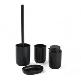 Today Juego de 4 accesorios de baño Negro