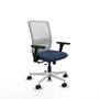 PIQUERAS Y CRESPO Silla de oficina Haches con mecanismo Sincro/Traslack, Azul marino y Blanco
