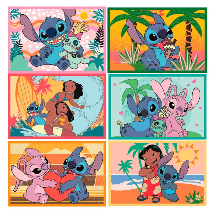 Clementoni 40905 Cubos 6 Stitch - Juego de 6 Cubos con Imágenes Disney de Stitch para Reensamblar, +2 Años