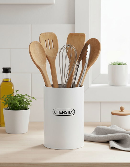 Inde Set de 12 Botes Organizadores de Utensilios de Cocina en Acero Inoxidable