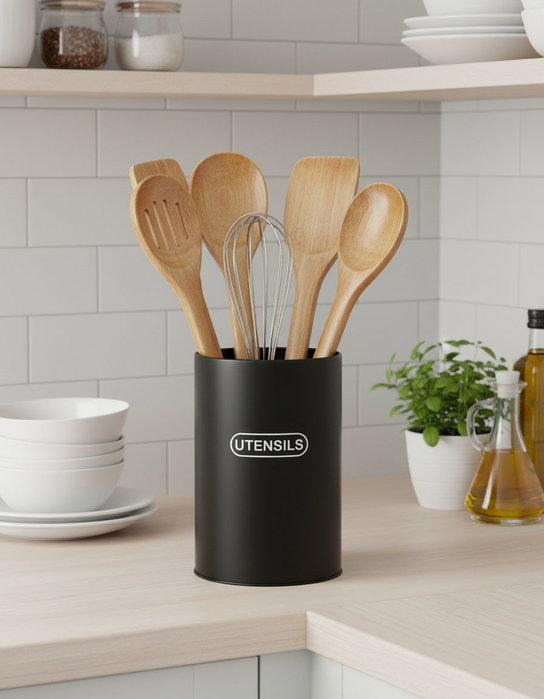 Inde Set de 12 Botes Organizadores de Utensilios de Cocina en Acero Inoxidable