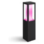 Philips Hue White and Color Ambiance Impress Lámpara de Poste Exterior Inteligente RGB Bluetooth Zigbee, Negro, Sin Bombillas