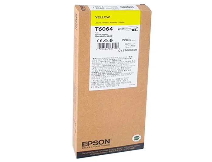 Epson Cartucho de Tinta Amarillo T6064 220ml para Stylus Pro 4800/4880